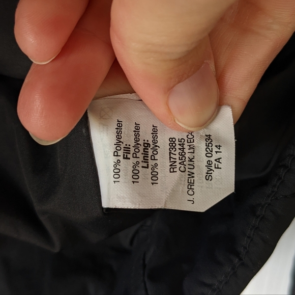 J. CREW black quilted zip-up packable puffer jacket - Picture 6 of 10